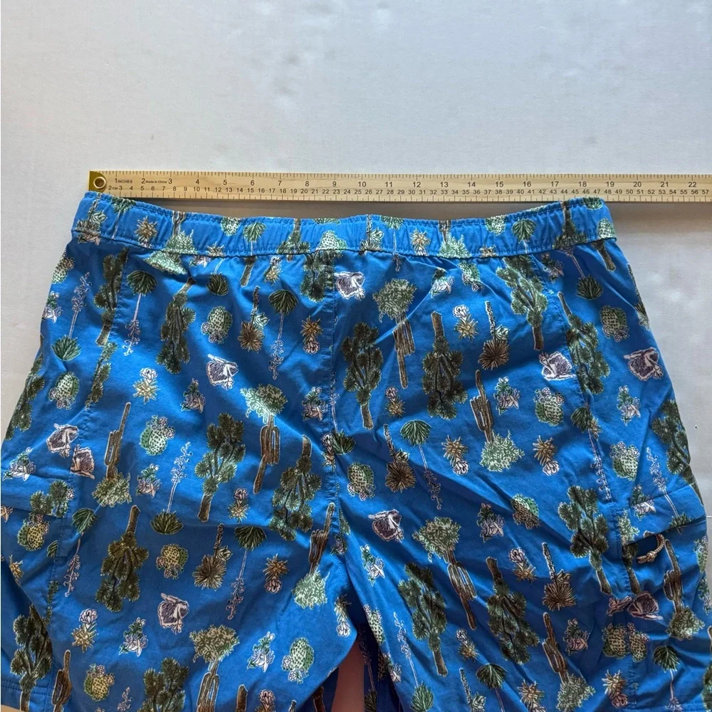 Rare The North Face 'Desert Cactus' AOP, Blue Shorts w/Adj Waist, Men's 2X #1104